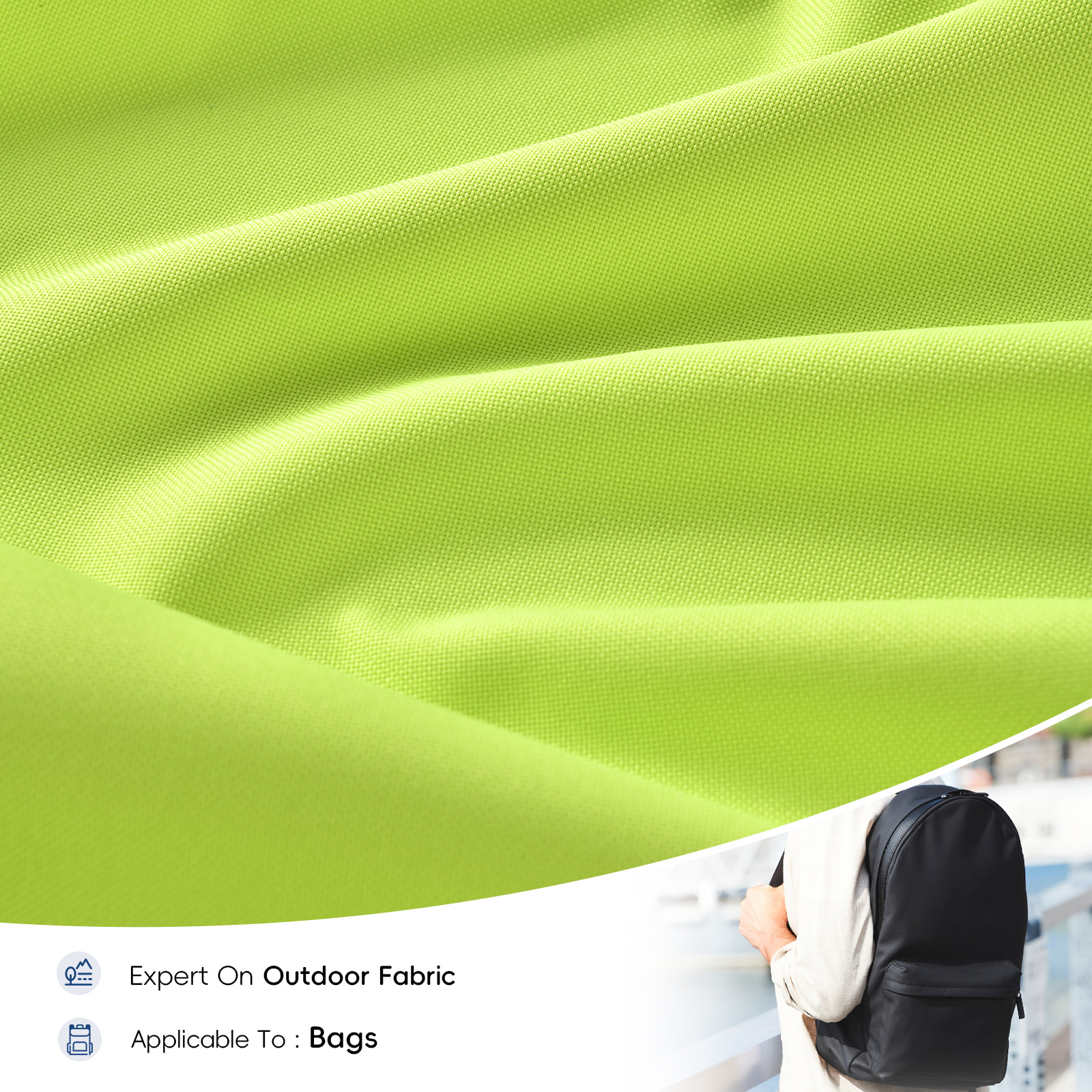 400D PVC Polyester Oxford Bag Fabric Lime Green